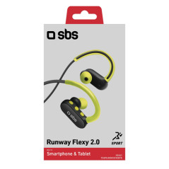 SBS Runway Flexy 2.0 Auricolare Wireless A clip, Passanuca Sport Bluetooth Nero, Verde